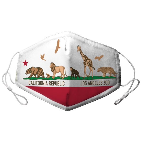 CALIFORNIA FLAG ANIMALS MASK: YOUTH/ADJUSTABLE